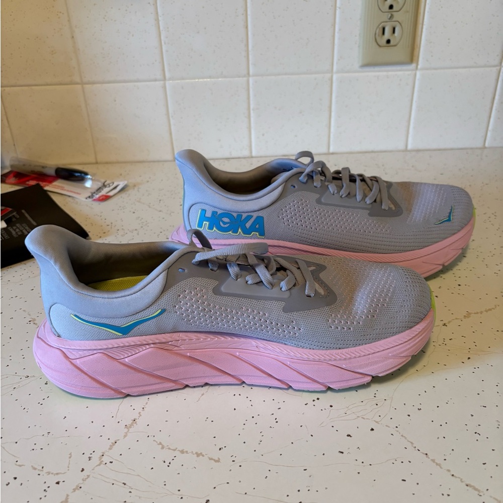 Hoka Women's Gray and Pink Athletic Shoes